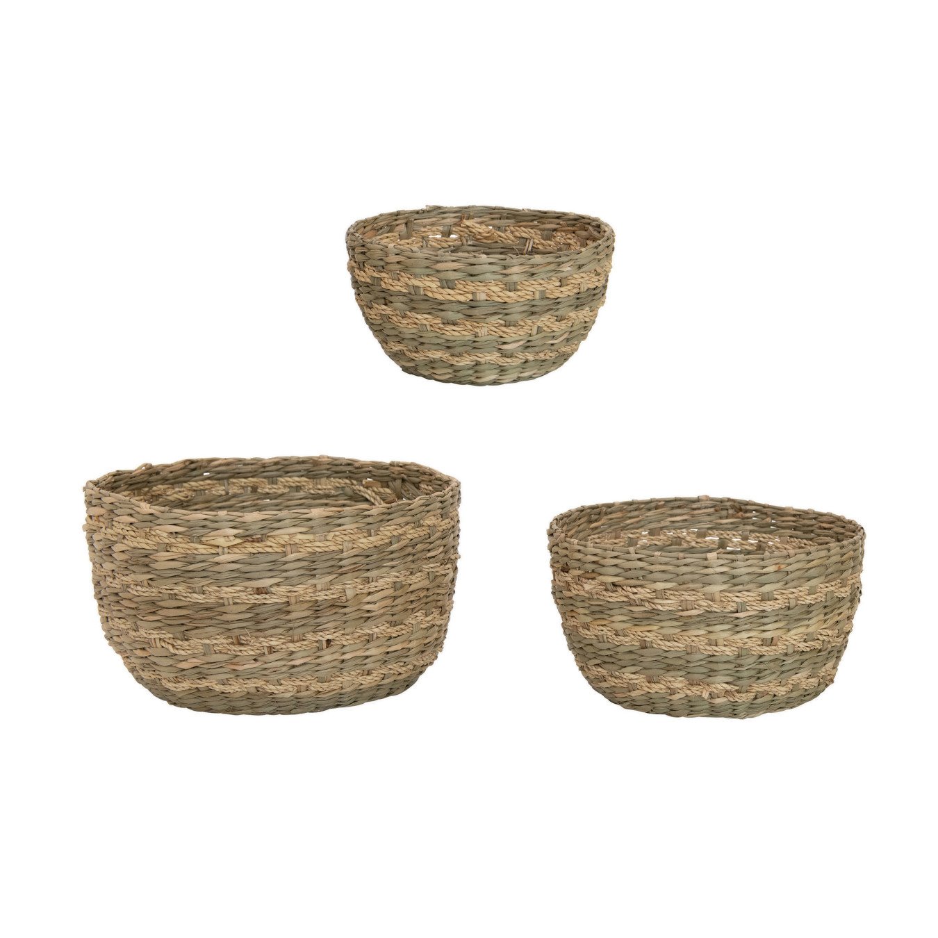 Seagrass Baskets, Natural, Set of 3