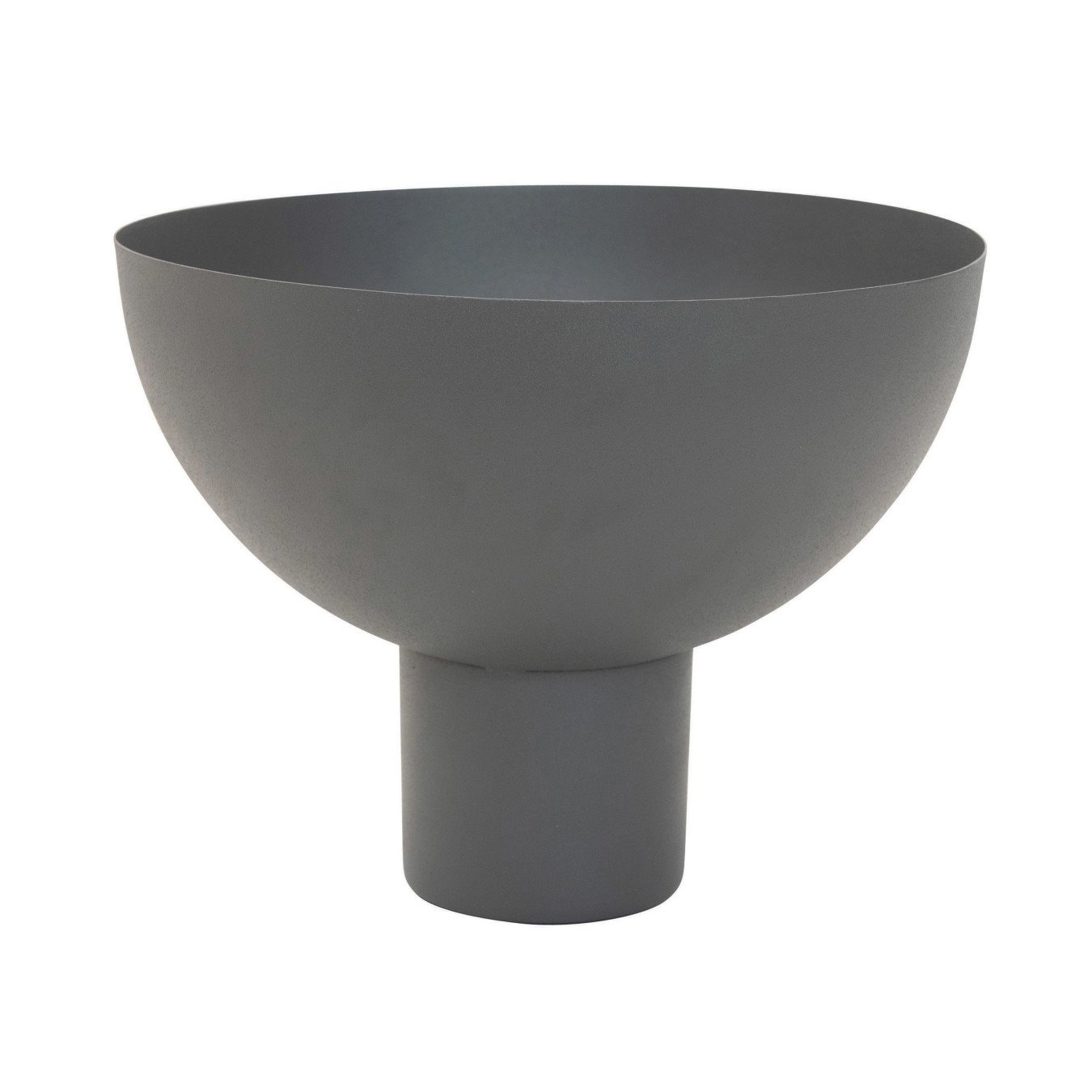 Decorative Metal Footed Bowl, Grey