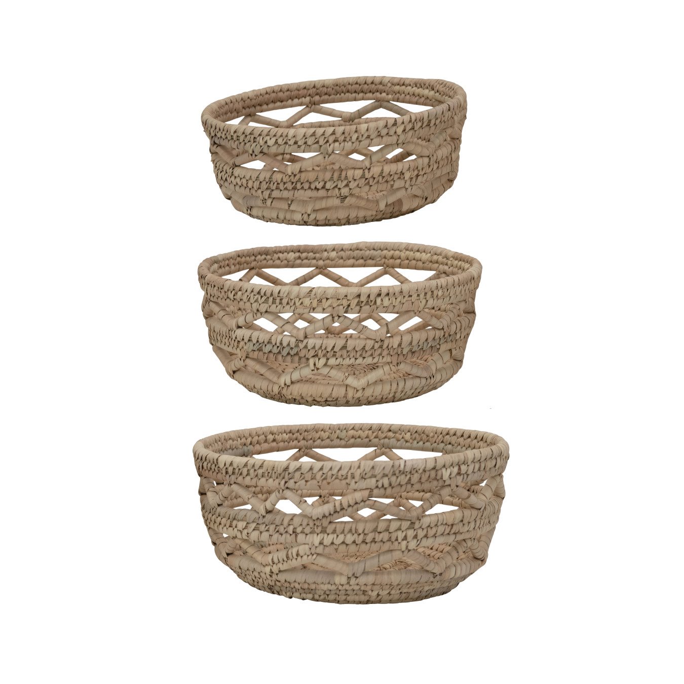 Natural Grass Baskets, Set of 3