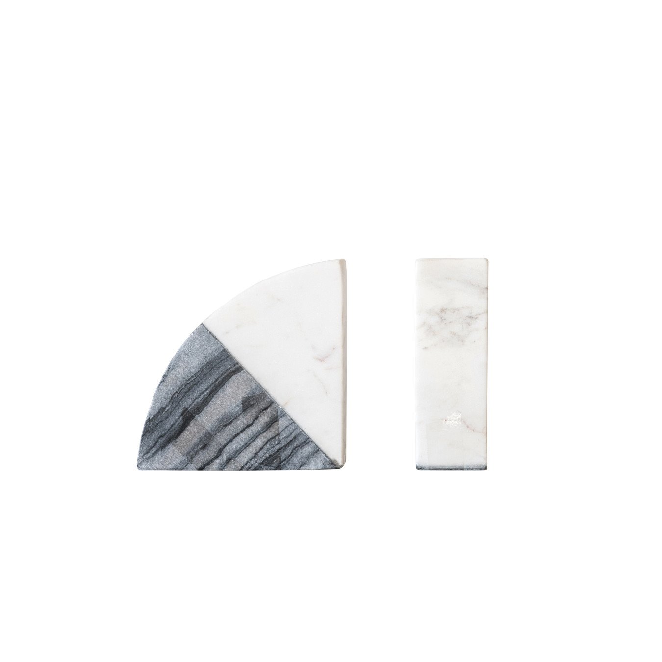 White & Grey Marble Bookends (Set of 2 Pieces)