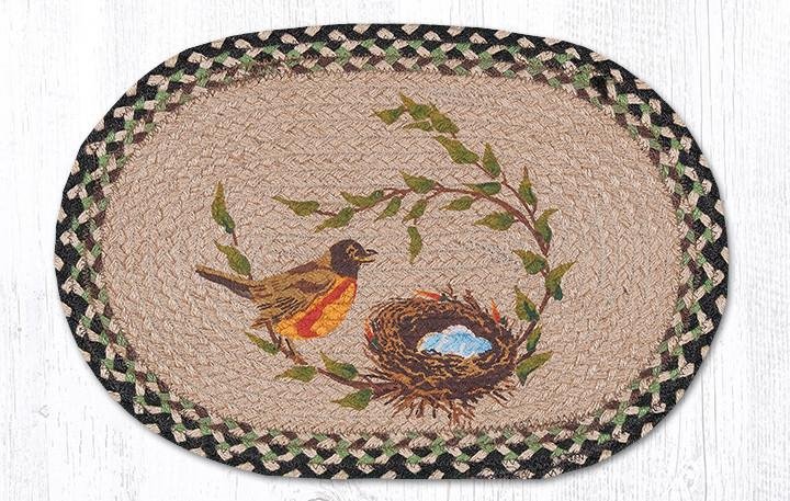 Robins Nest Oval Braided Placemat 13"x19"