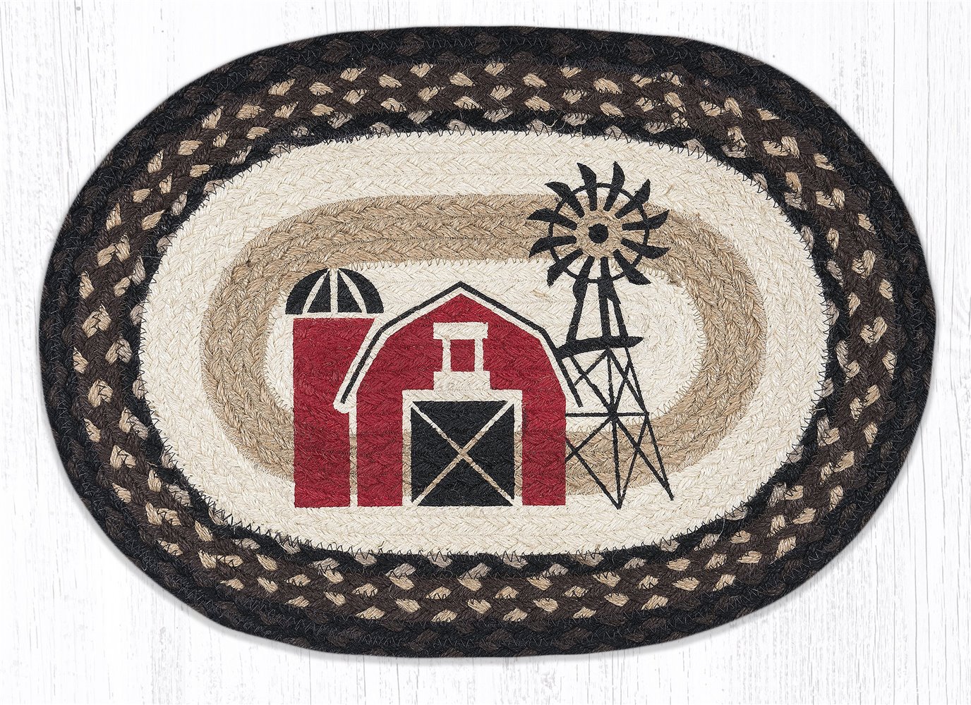 Windmill Oval Braided Placemat 13"x19"