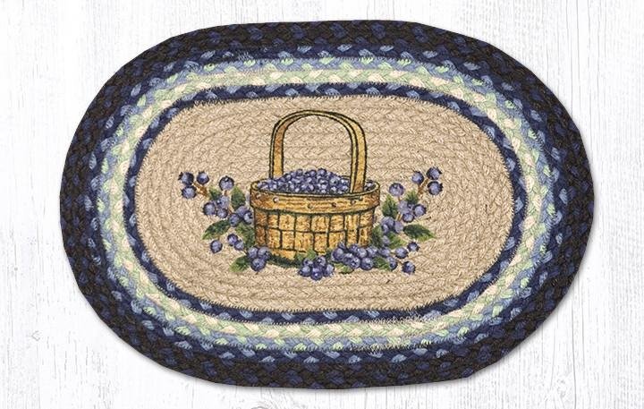Blueberry Basket Oval Braided Placemat 13"x19"