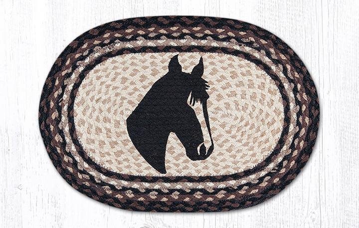 Horse Portrait Oval Braided Placemat 13"x19"