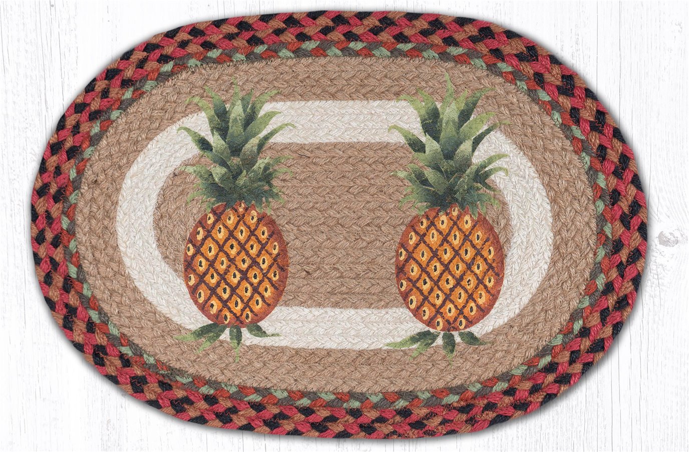 Pineapple Oval Braided Placemat 13"x19"