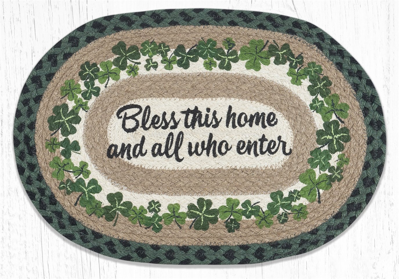 Bless this Home Oval Braided Placemat 13"x19"