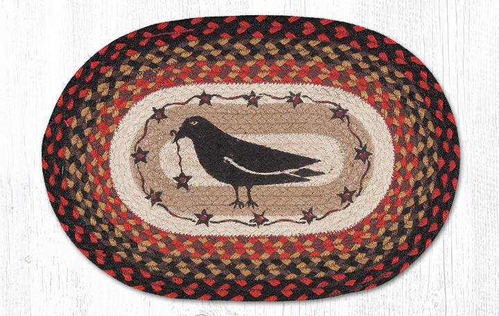 Crow & Star Oval Braided Placemat 13"x19"