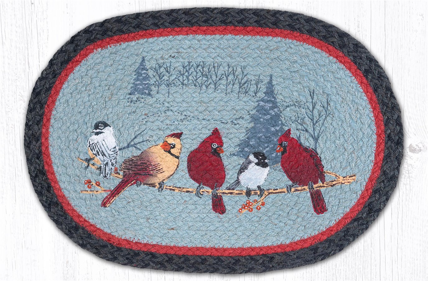 Friends Gather Oval Braided Placemat 13"x19"