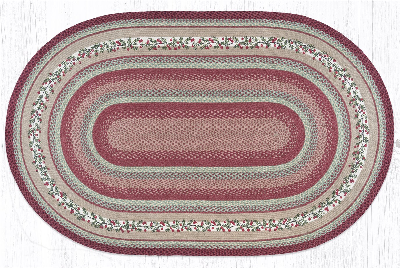 Cranberries Oval Braided Rug 5'x8'