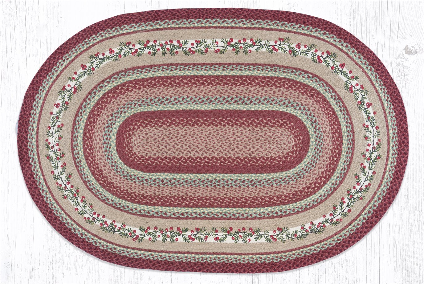 Cranberries Oval Braided Rug 4'x6'
