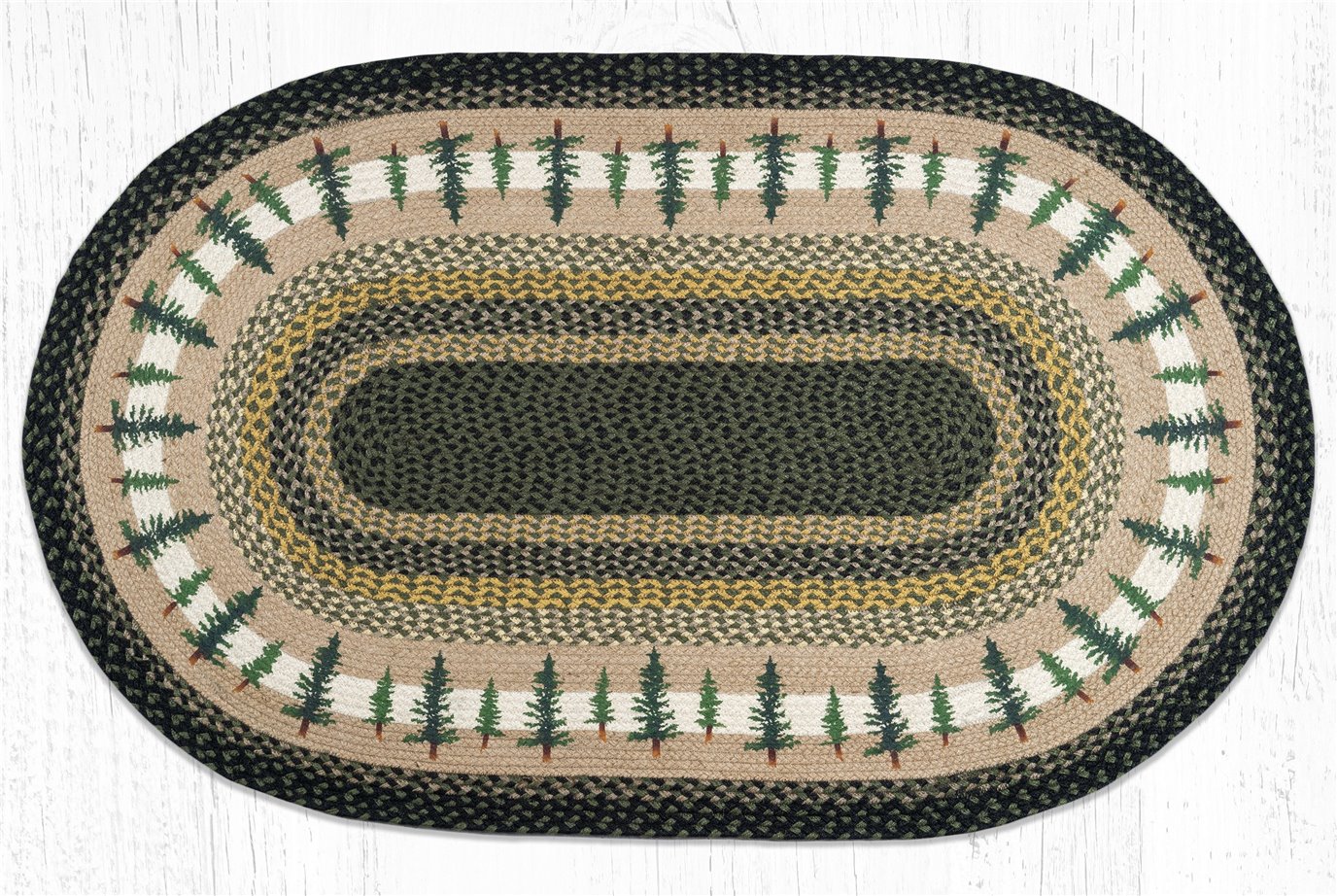 Tall Timbers Oval Braided Rug 3'x5' by Earth Rugs