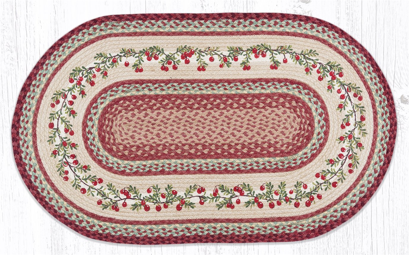 Cranberries Oval Braided Rug 27"x45"
