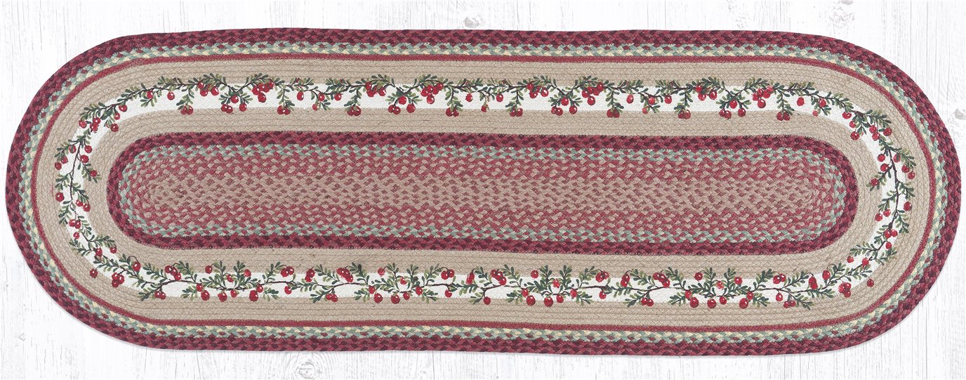 Cranberries Oval Braided Rug 2'x6'