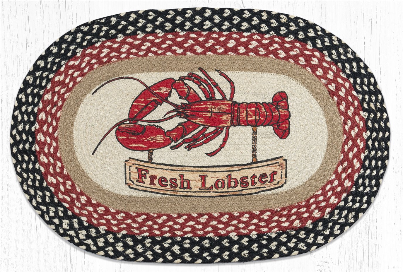 Fresh Lobster Oval Braided Rug 20"x30"