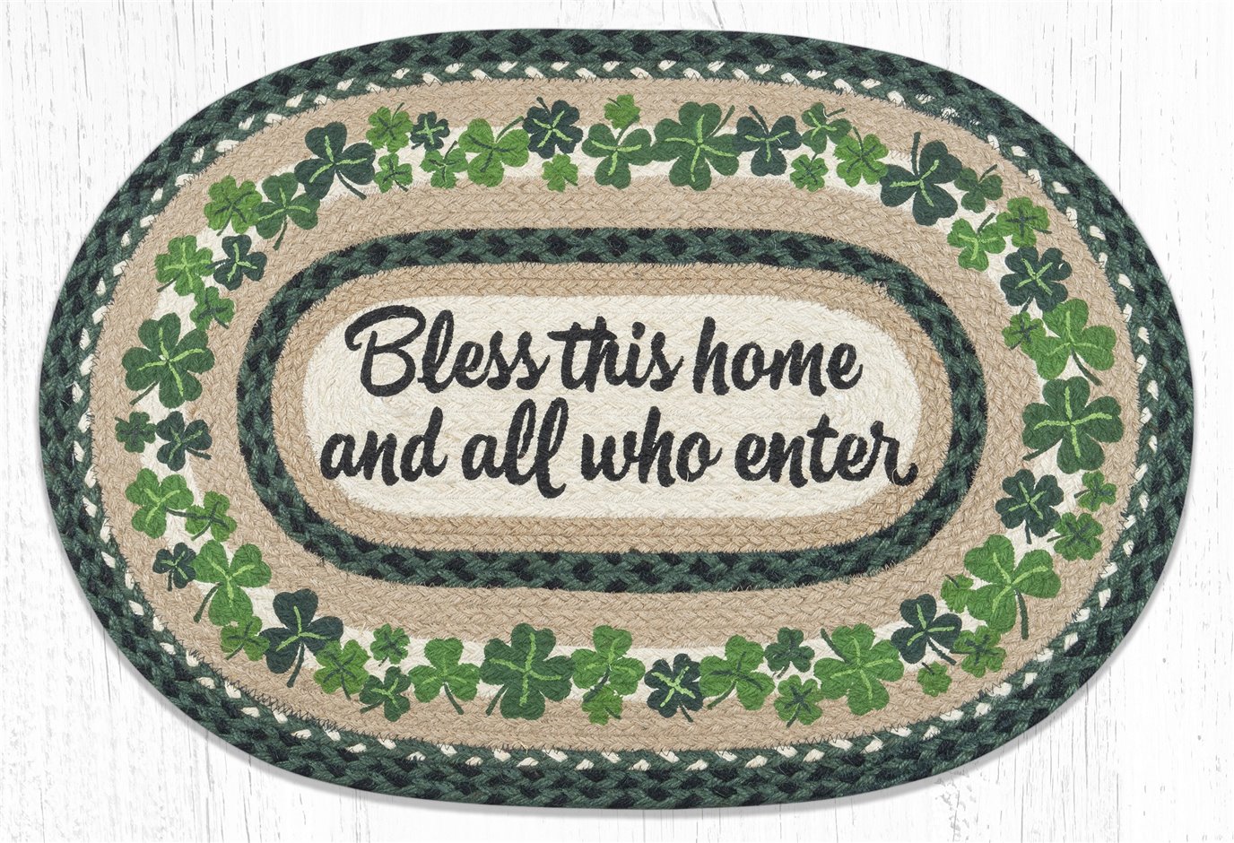 Bless This Home Oval Braided Rug 20"x30"