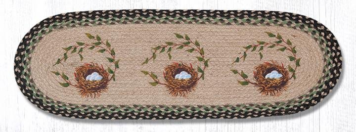 Robins Nest Oval Braided Table Runner 13"x36"