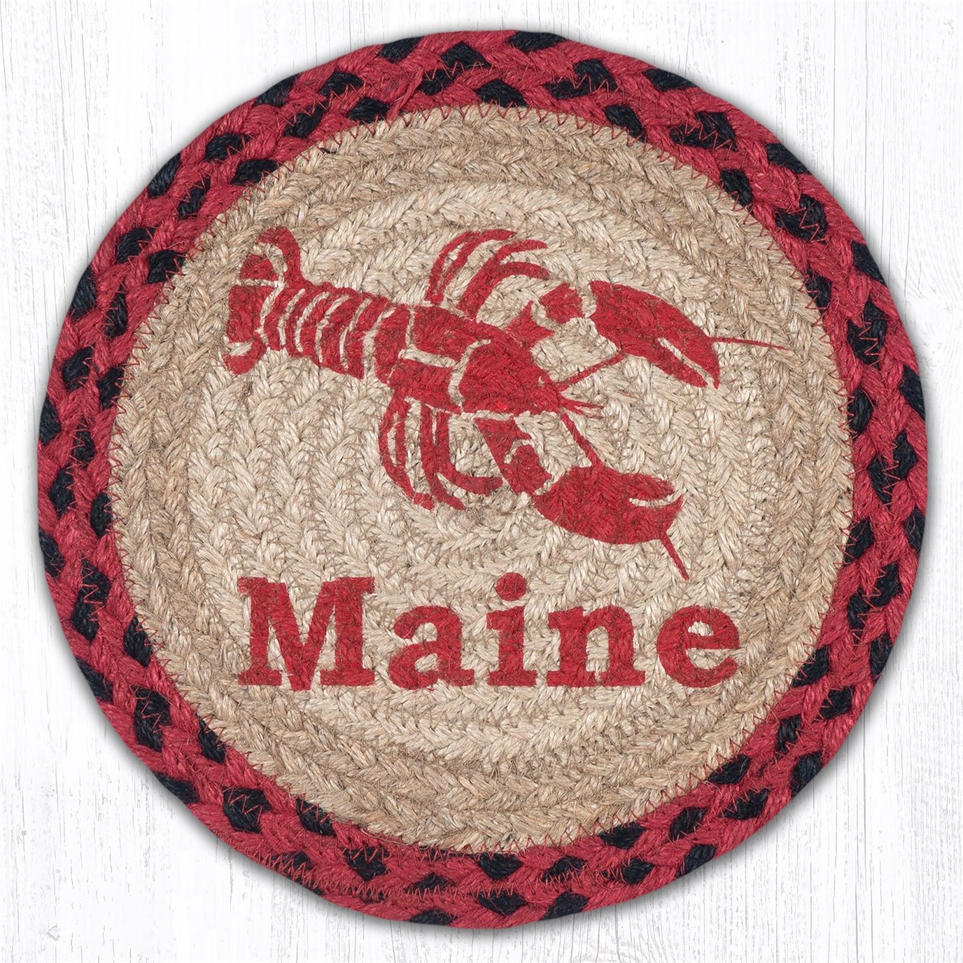 Lobster Maine Printed Round Braided Trivet 10"x10"