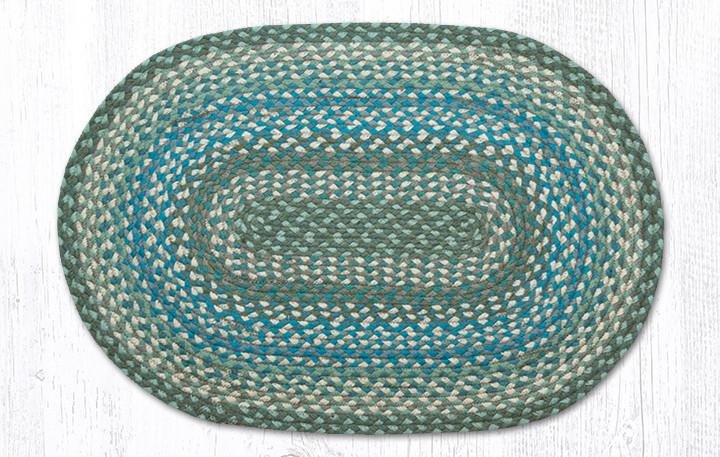 Sage/Ivory/Settlers Blue Oval Braided Rug 20"x30"