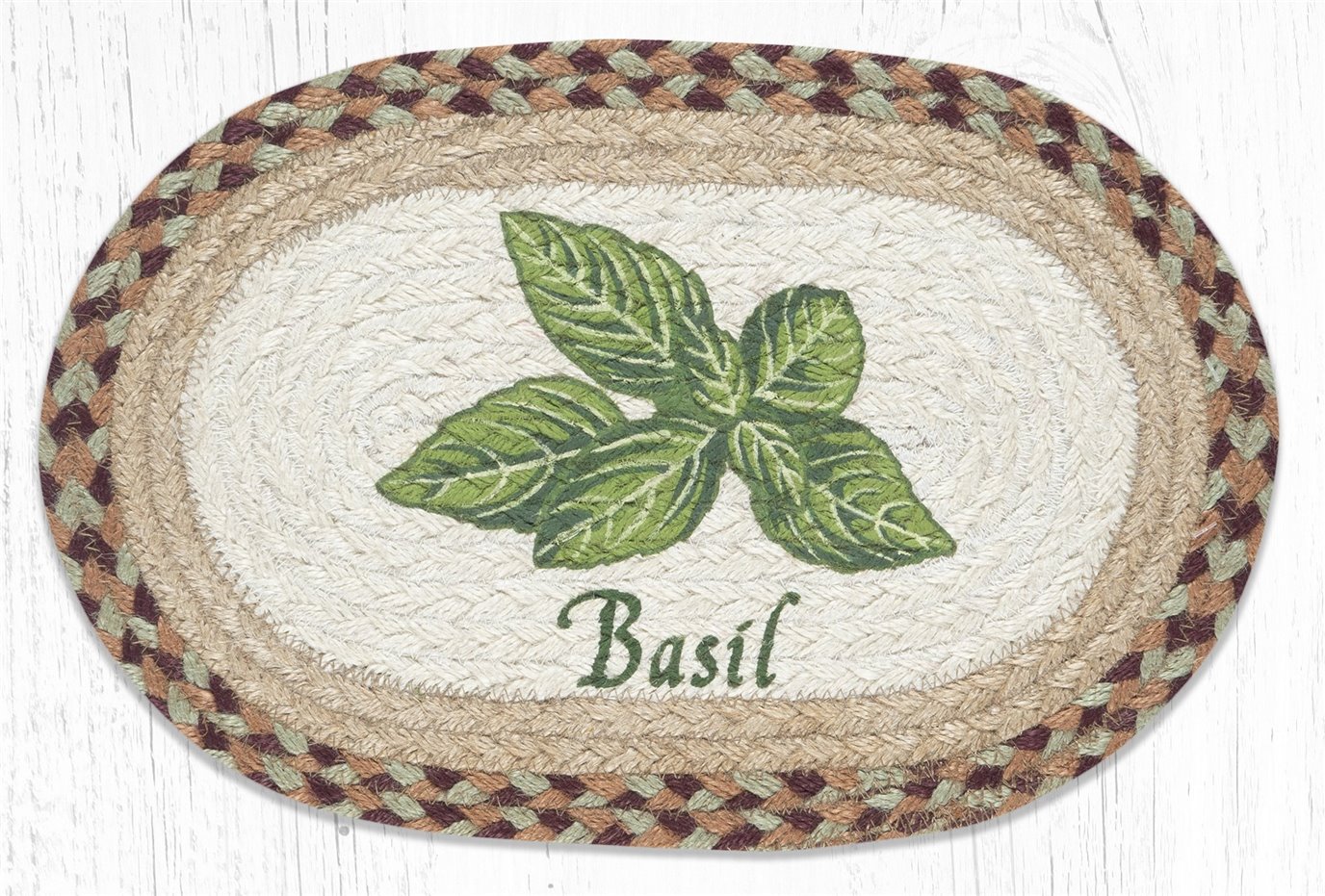 Basil Printed Oval Braided Swatch 10"x15"