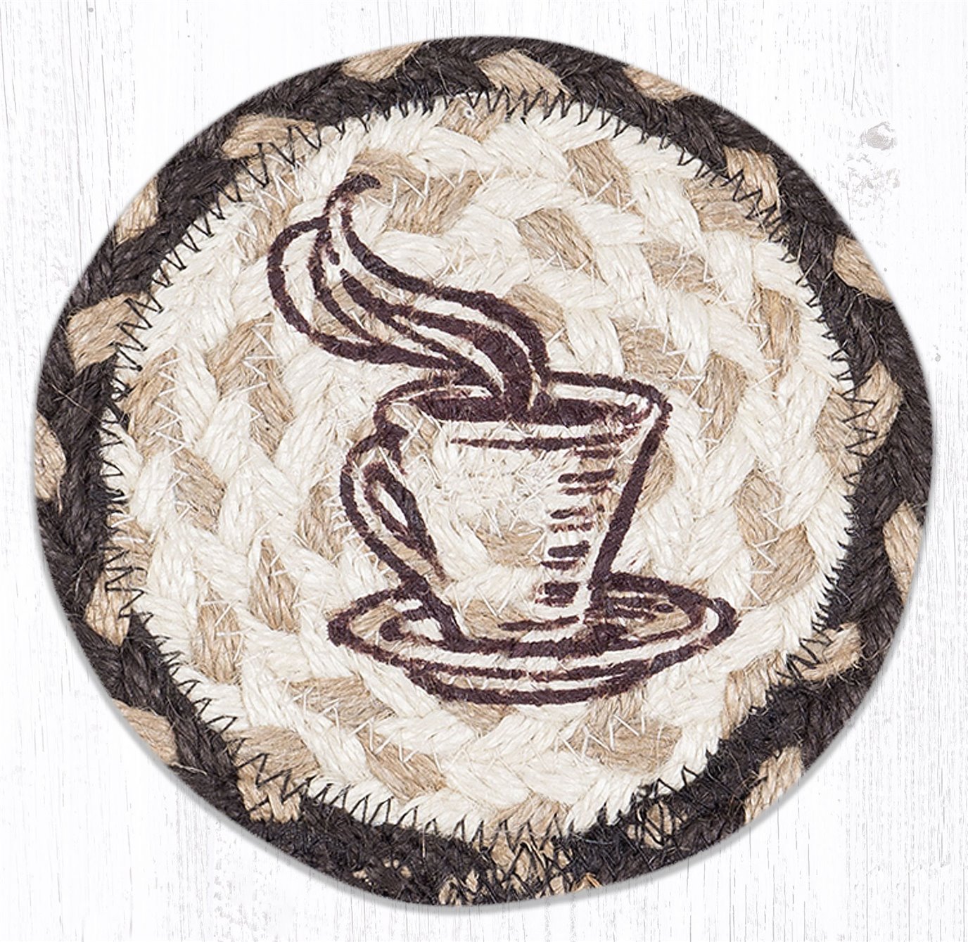 One Good Cup Printed Braided Coaster 5"x5" Set of 4