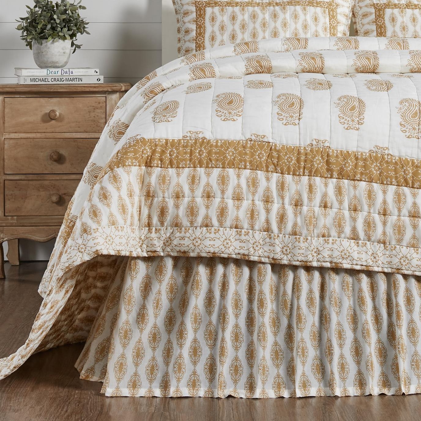Avani Gold King Bed Skirt 78x80x16