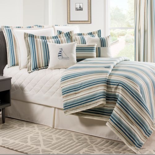 Savannah Queen 3 piece Comforter Set - Stripe
