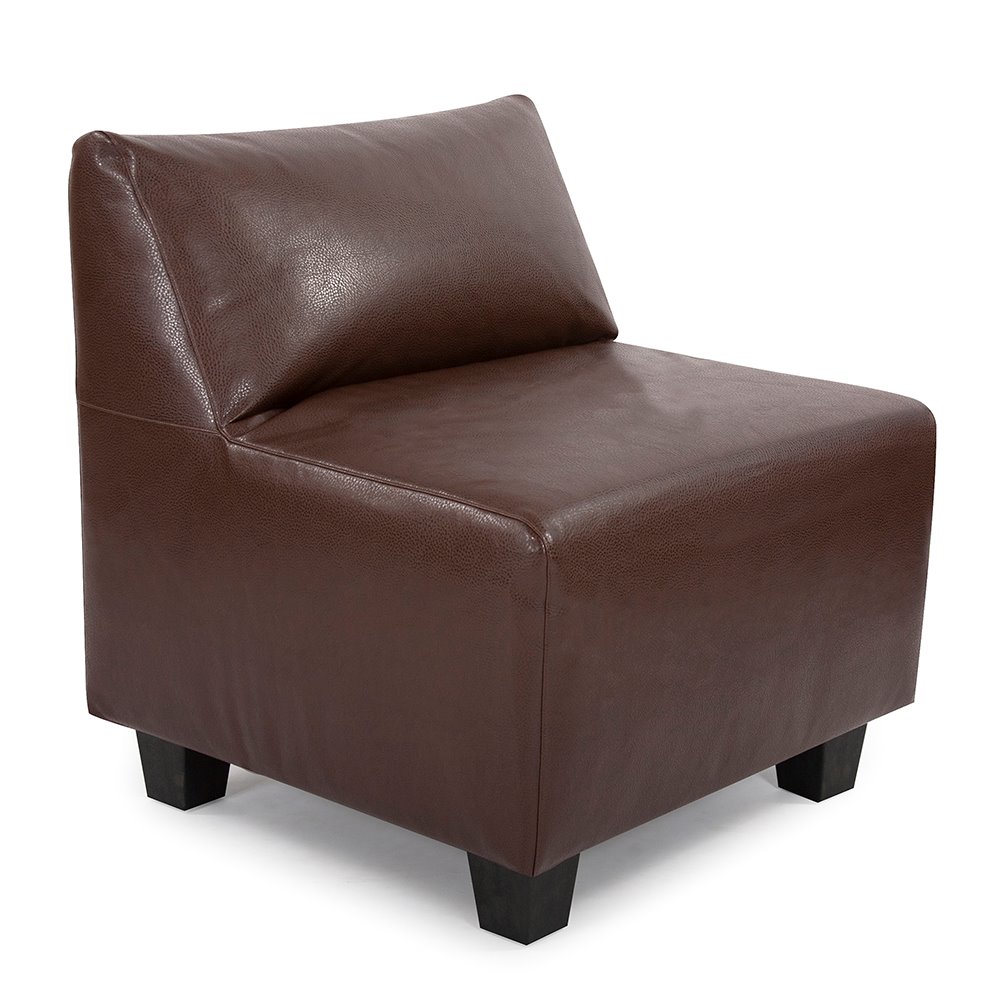 Howard Elliott Pod Chair Faux Leather Avanti Pecan Complete Chair
