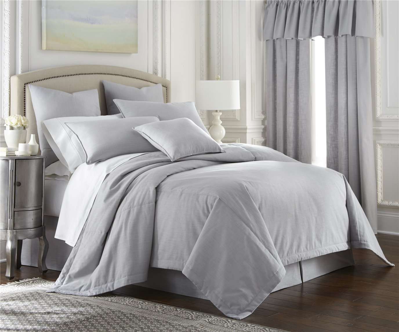 Cambric Gray Coverlet Twin