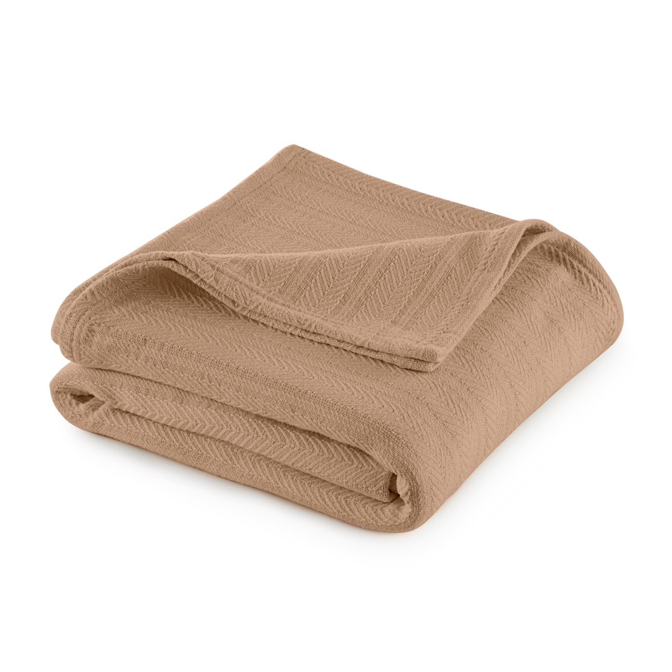 Vellux Cotton Twin Tan Blanket