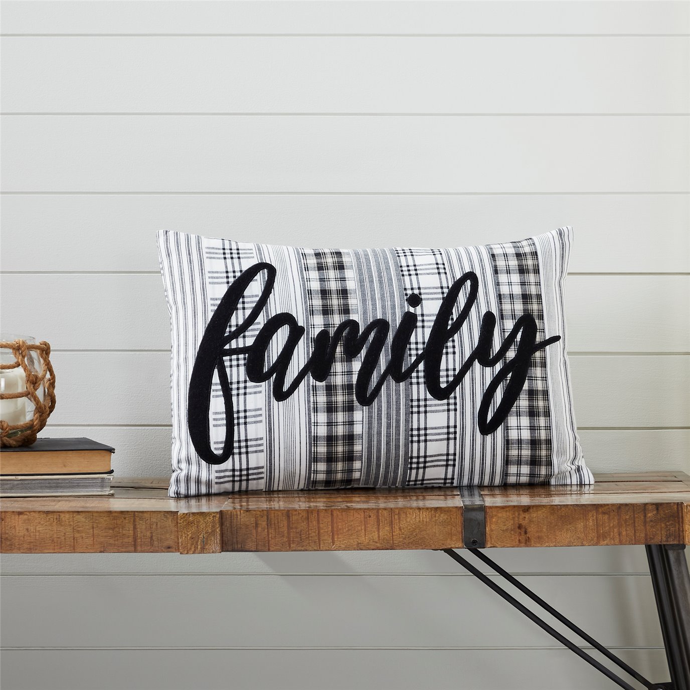 Sawyer Mill Black Family Pillow 14x22