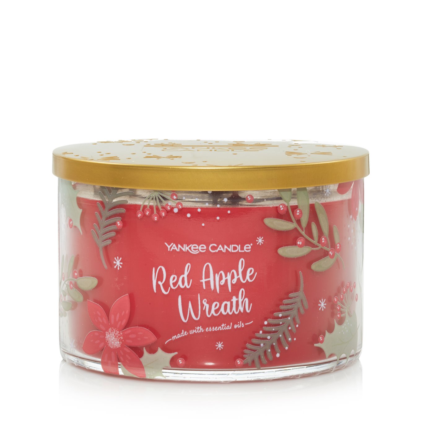Yankee Candle Red Apple Wreath Limited Edition 3-Wick Holiday Tumbler Candle