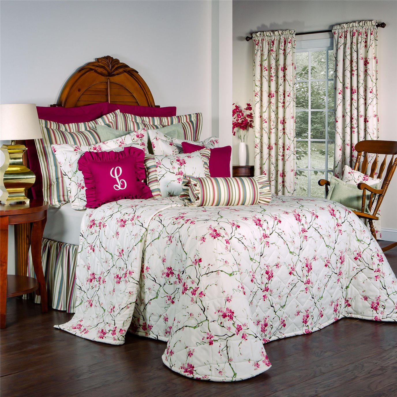 Cherry Blossom King Bedspread