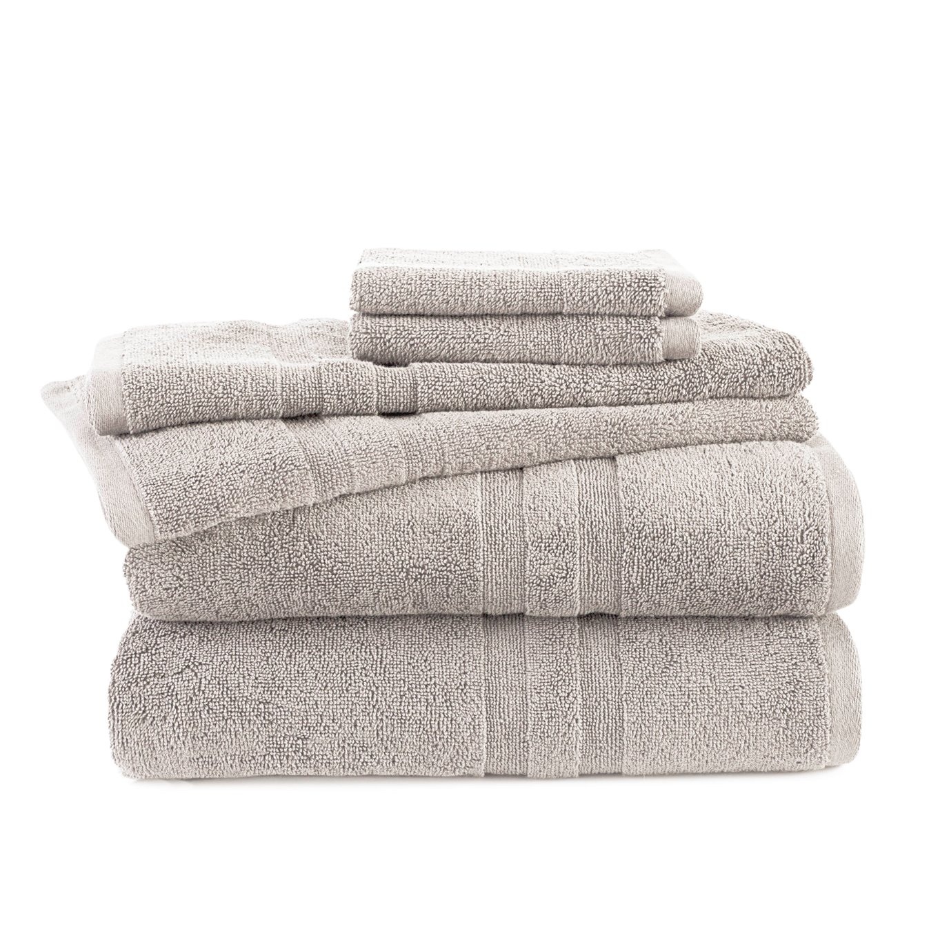 Martex Purity 6 Piece Light Gray Bath Towel Set