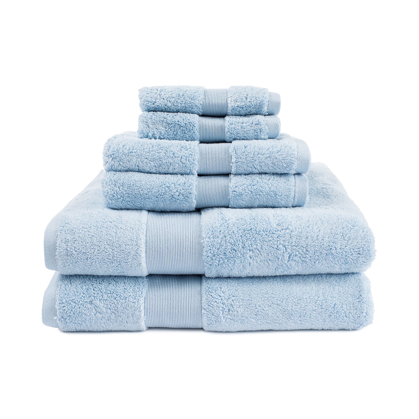 Martex Love Solid Light Blue 6 Piece Bath Towel Set
