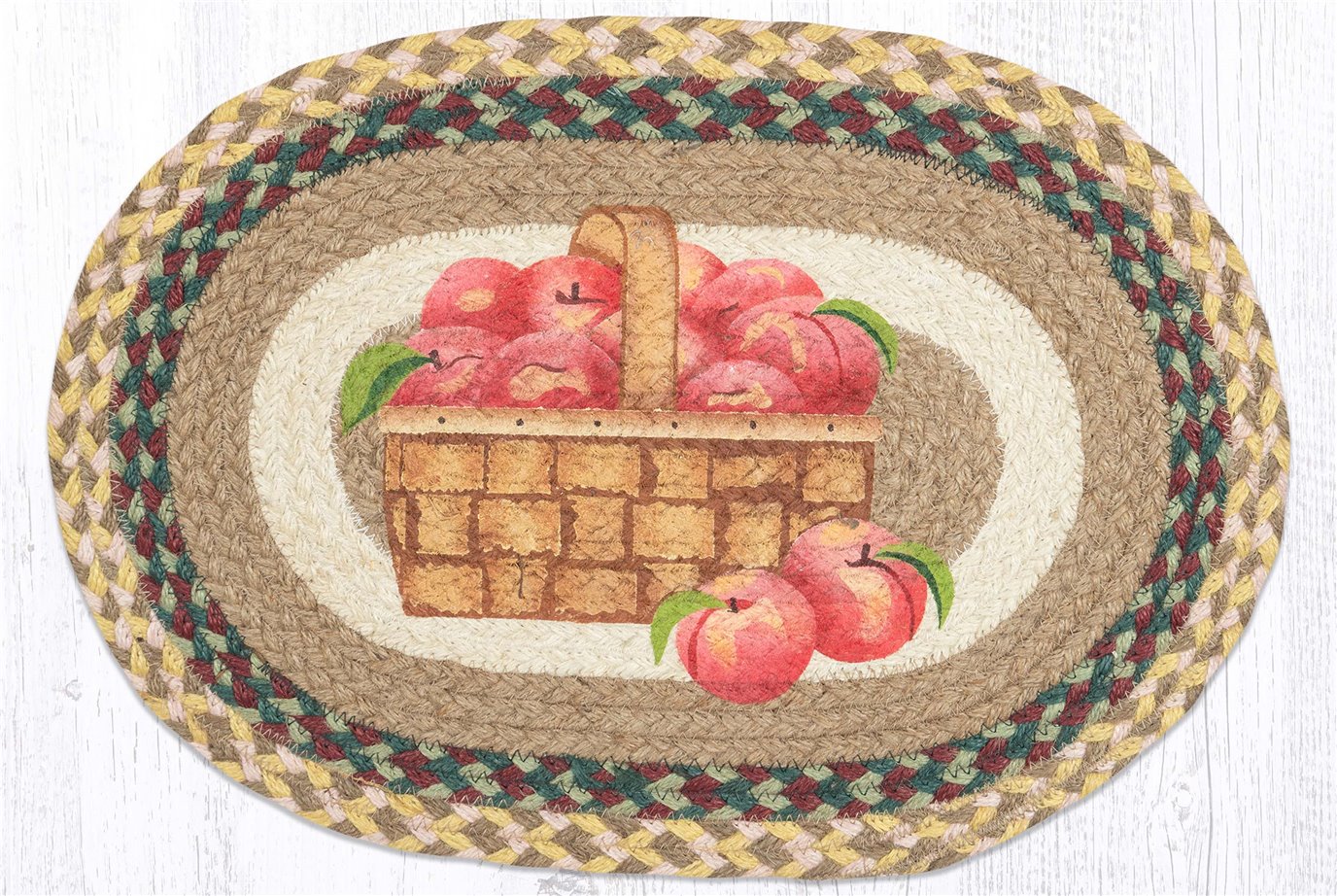 Peach Basket Oval Placemat 13"x19"