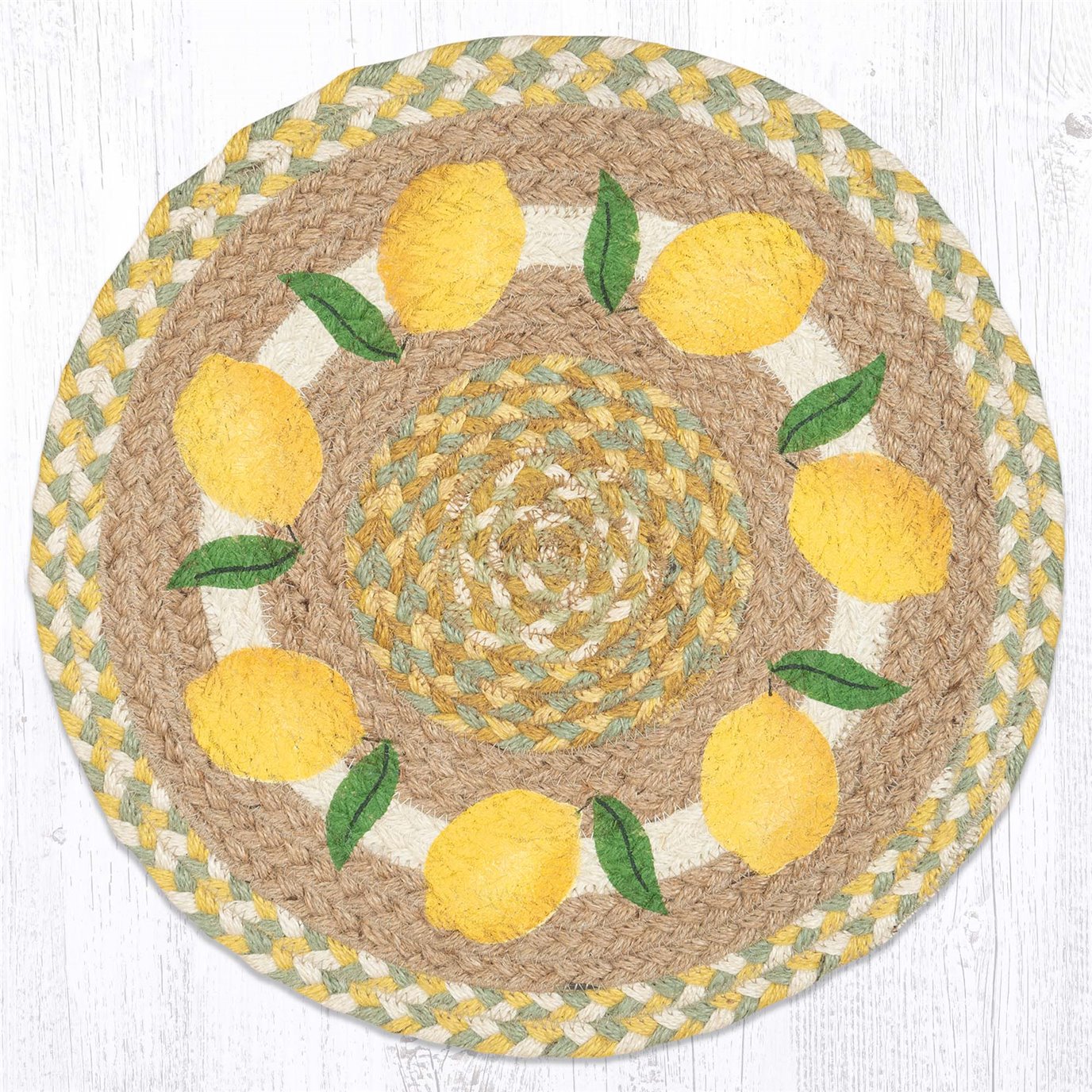 Lemon Printed Round Placemat 15"x15"