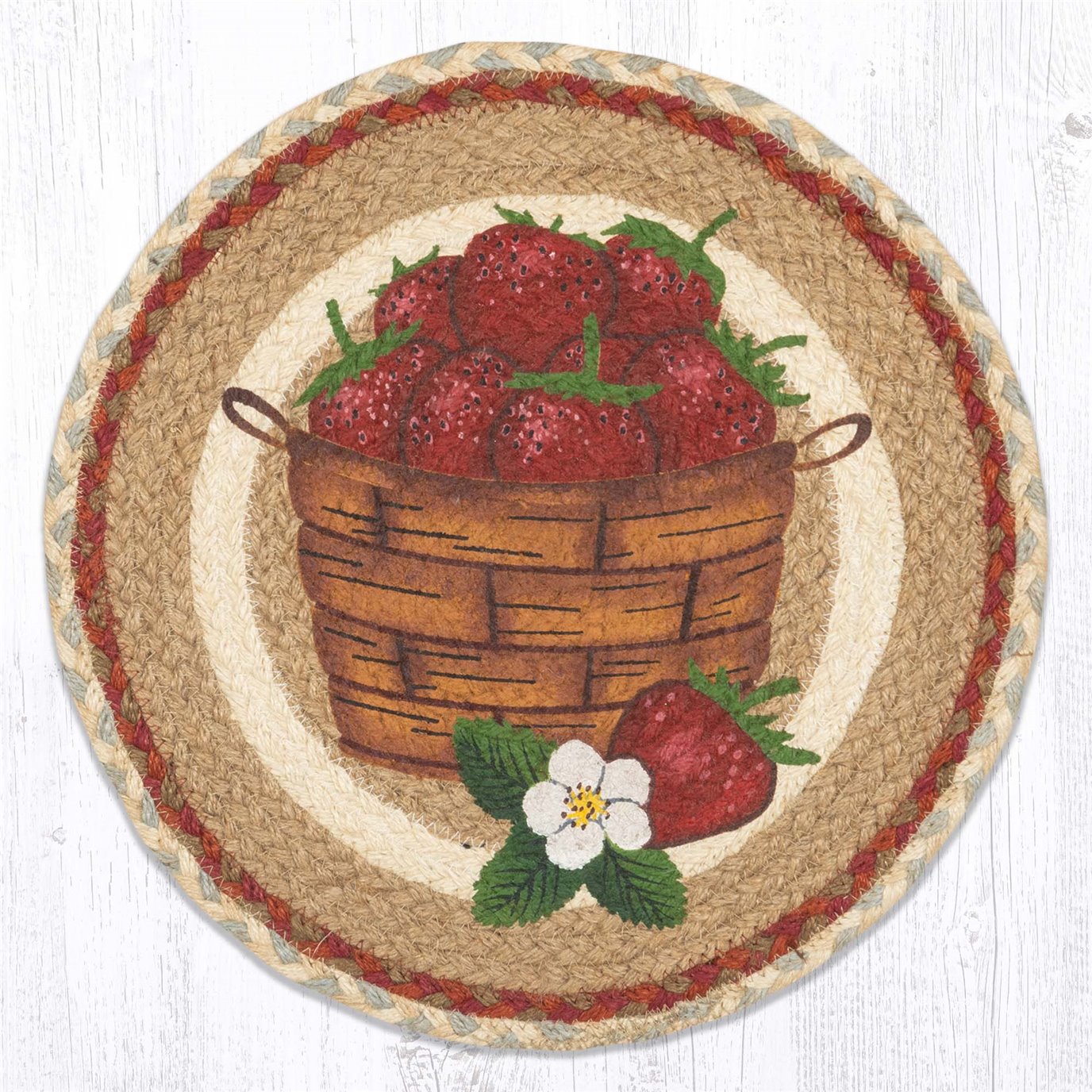 Strawberry Printed Round Placemat 15"x15"