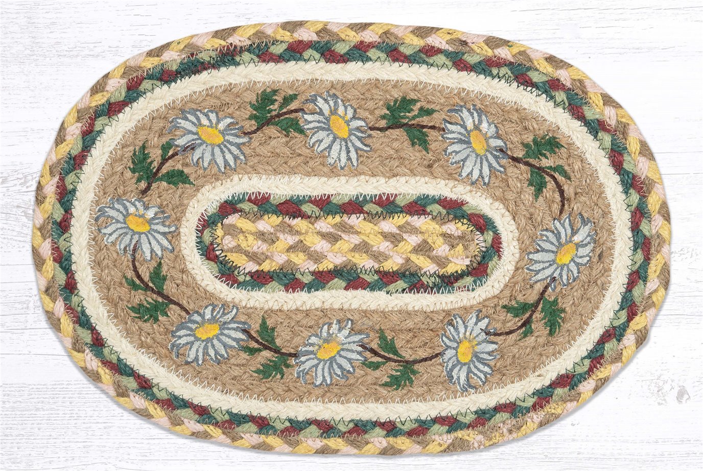 Daisy Printed Oval Swatch 10"x15"