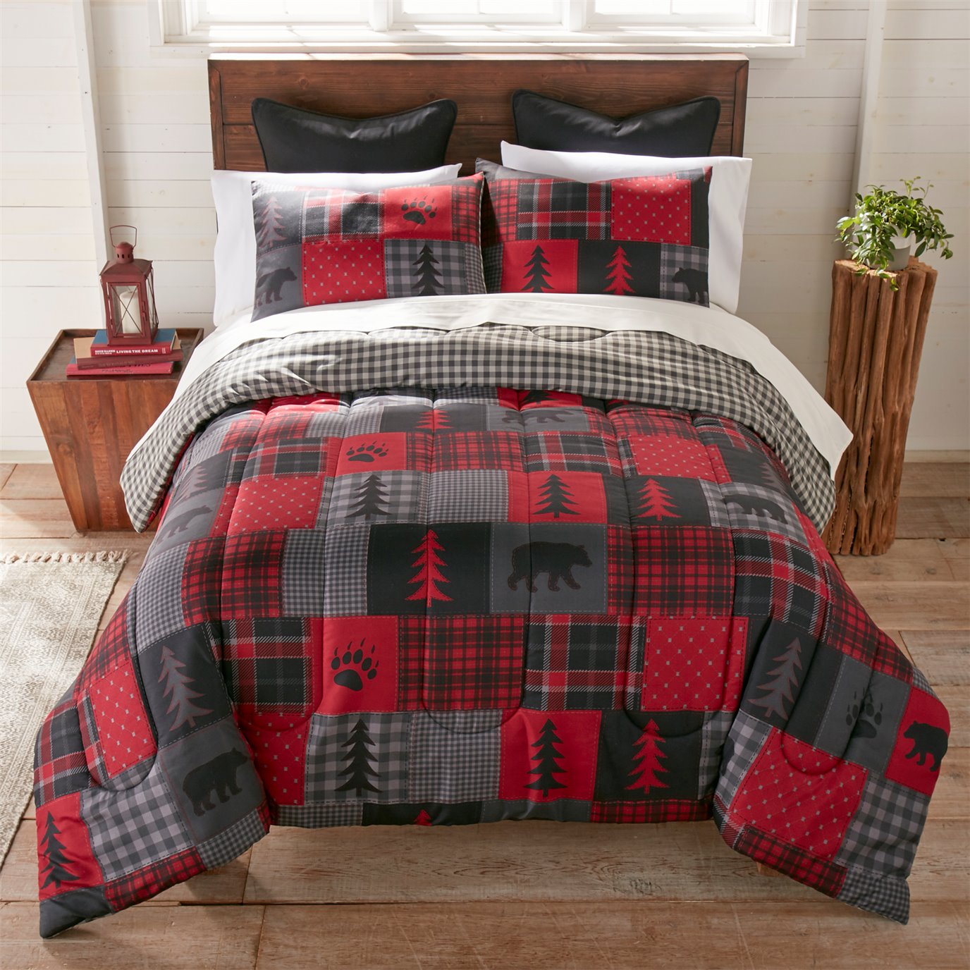 Red Forest 3 Piece King Comforter Set