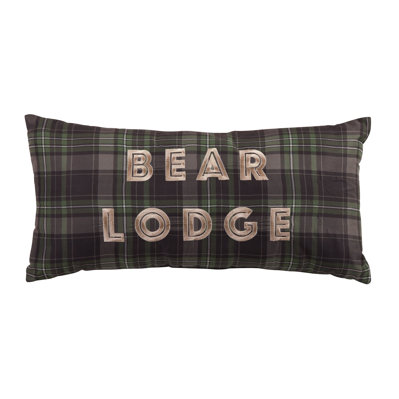 Bear Panels Rectangle Pillow - Plaid