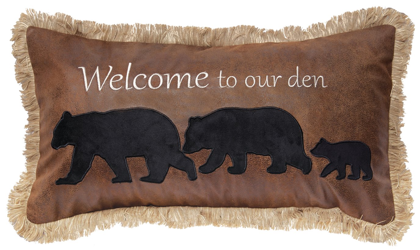 Welcome to our den pillow