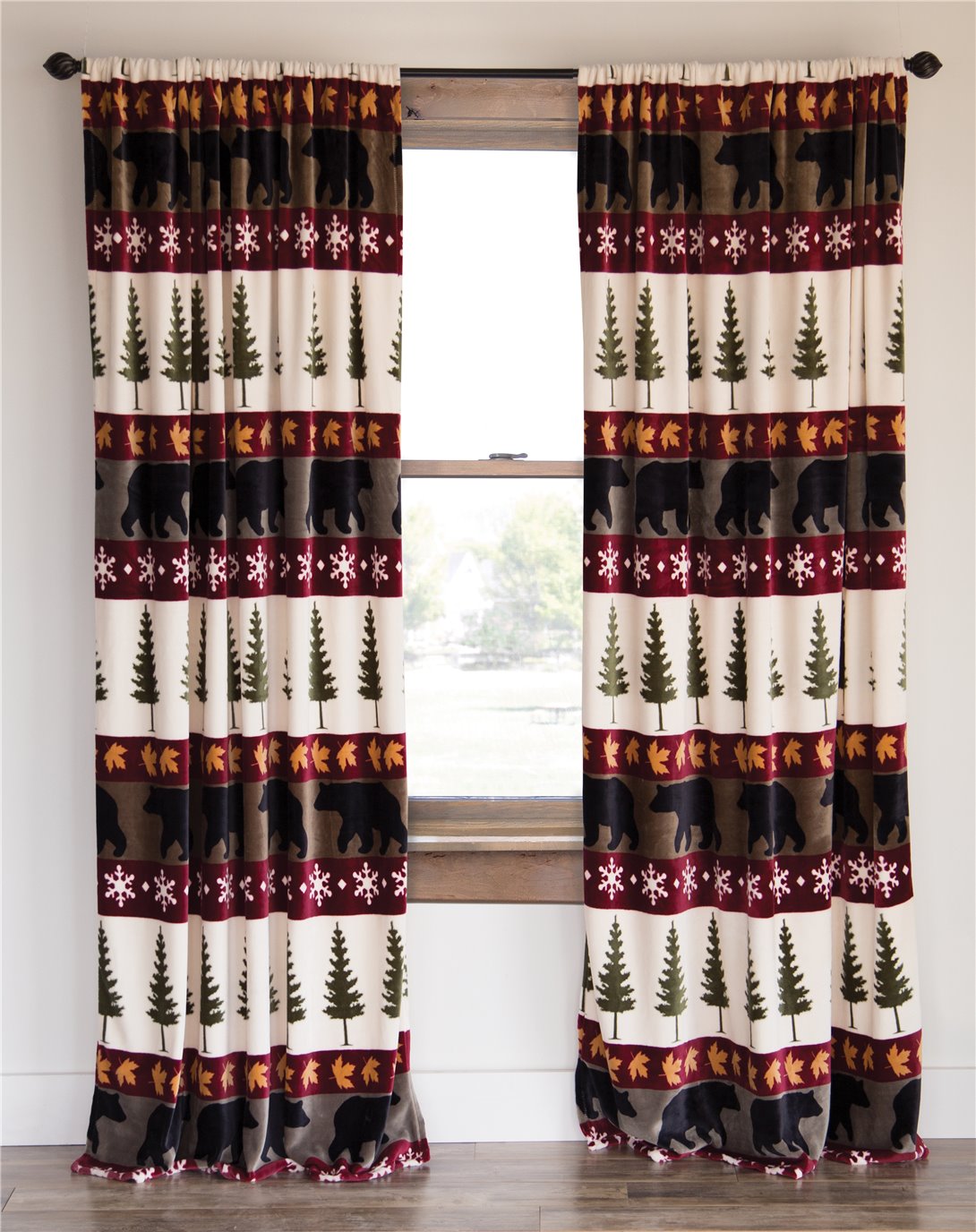 Carstens Tall Pines Rustic Cabin Curtain Panels (Set of 2)