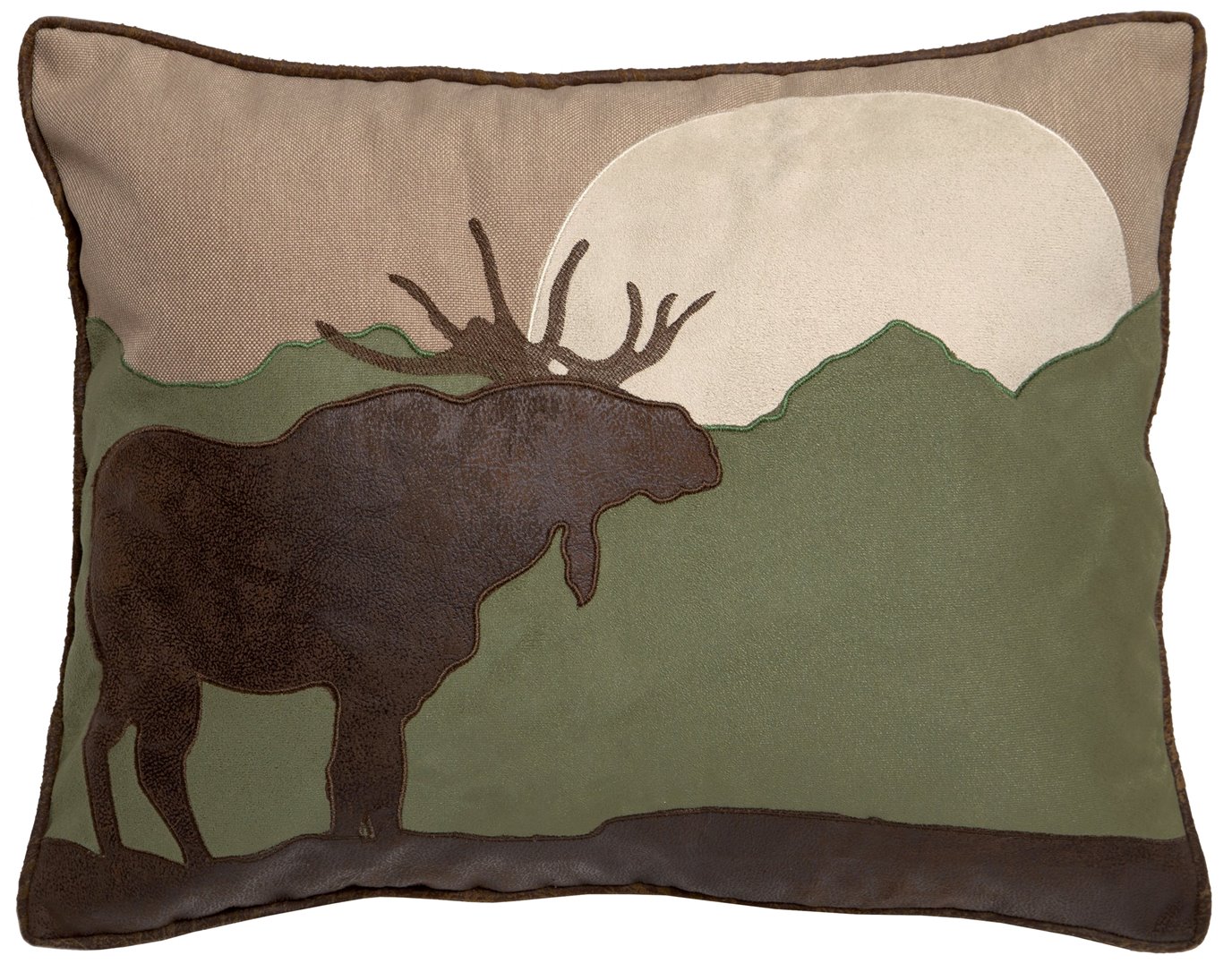Moose Scene Rustic Cabin Throw Pillow (Insert Included) 16" x 20"