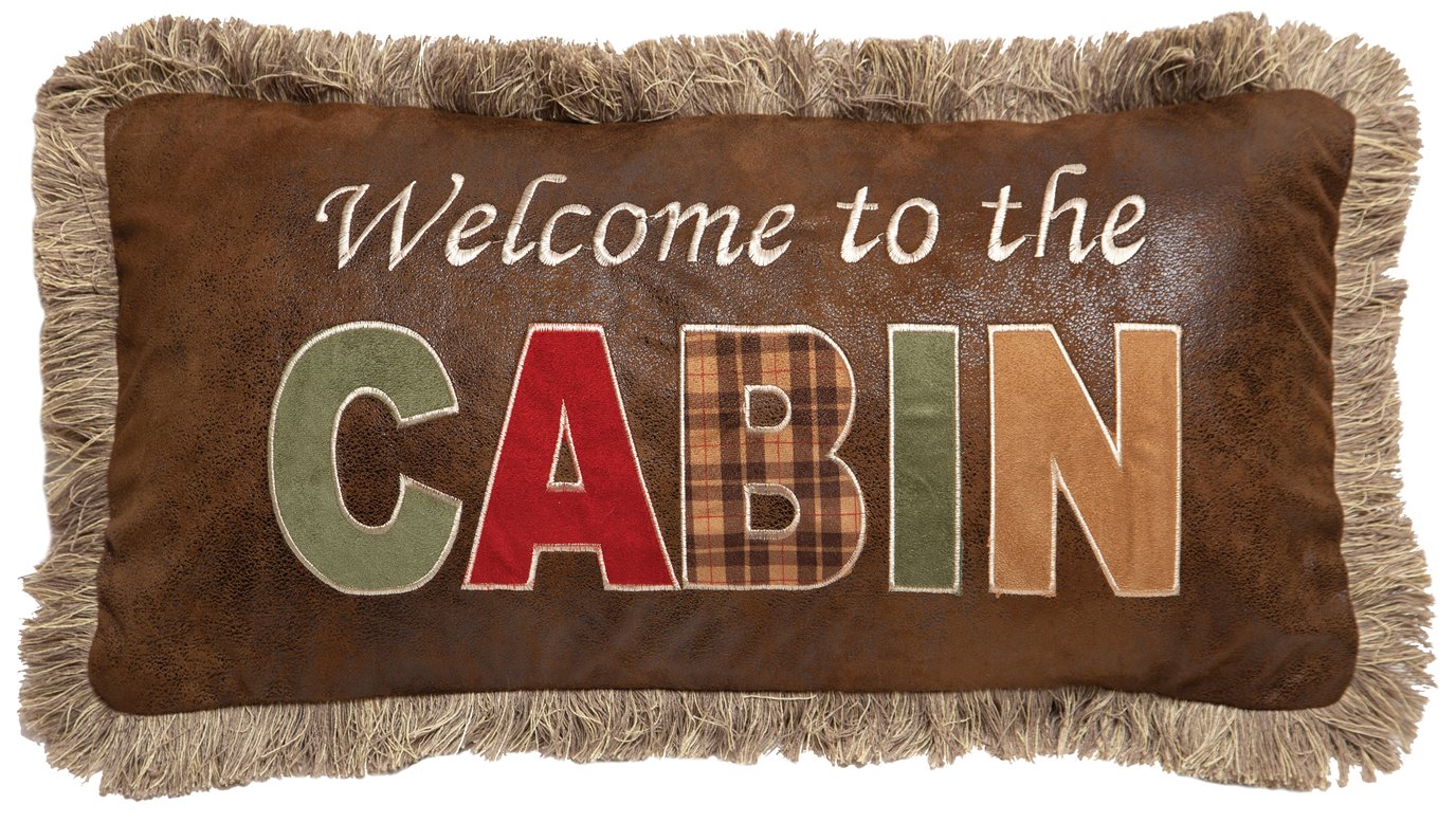 Welcome to the Cabin Rustic Cabin Throw Pillow (Insert Included) 16" x 20"