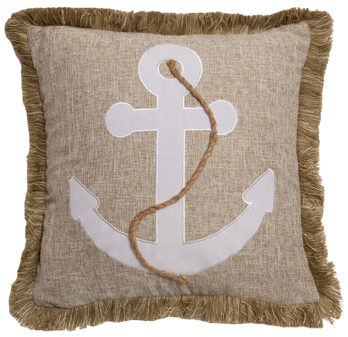 Anchors Away Nautical Coastal Throw Pillow (Insert Included) 18" x 18"