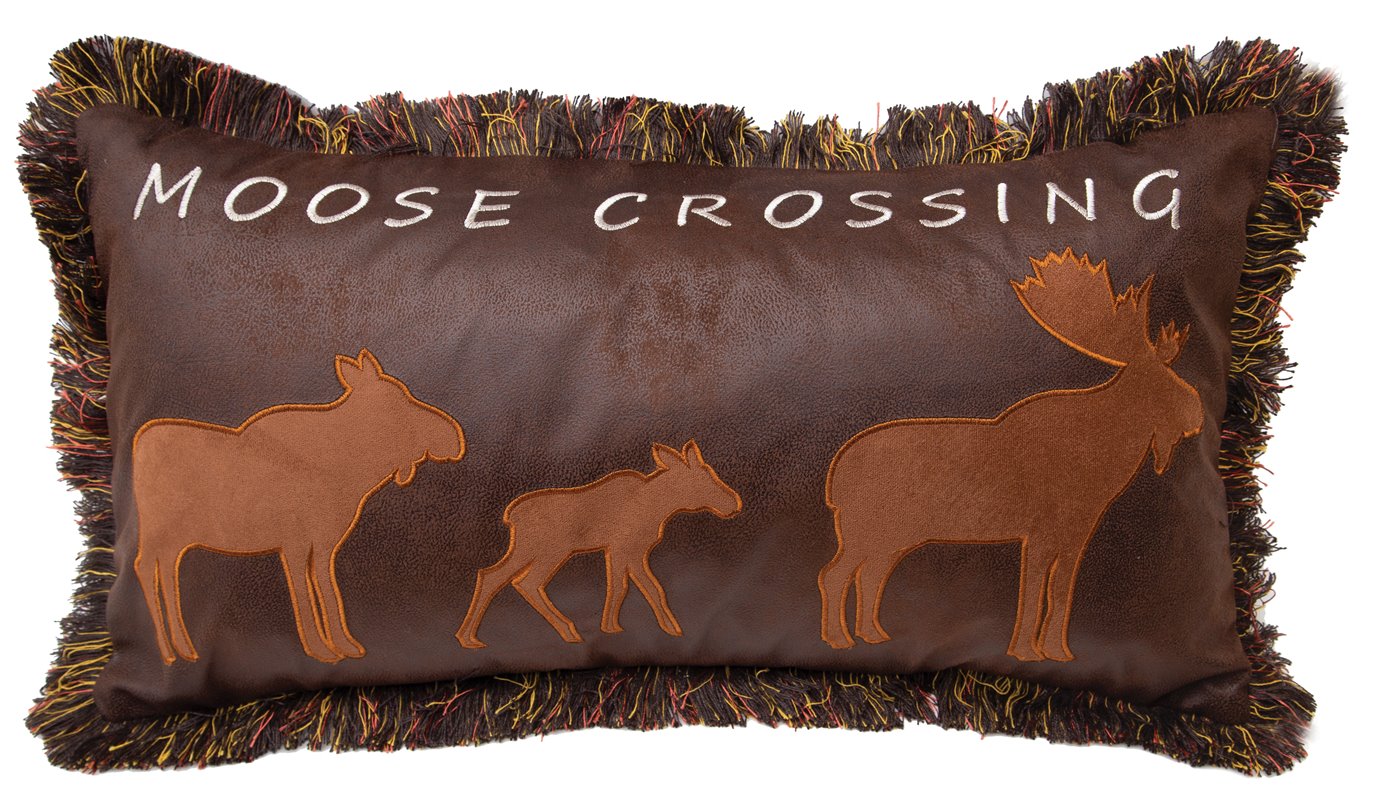 Moose Crossing Pillow 14"x26"