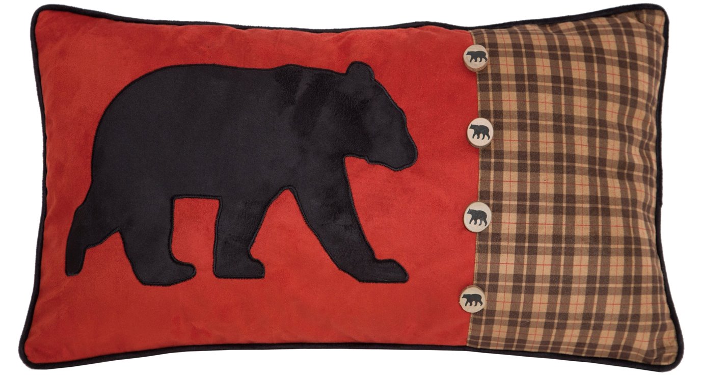 Carstens Bear & Buttons Rustic Cabin Throw Pillow 14" x 26"