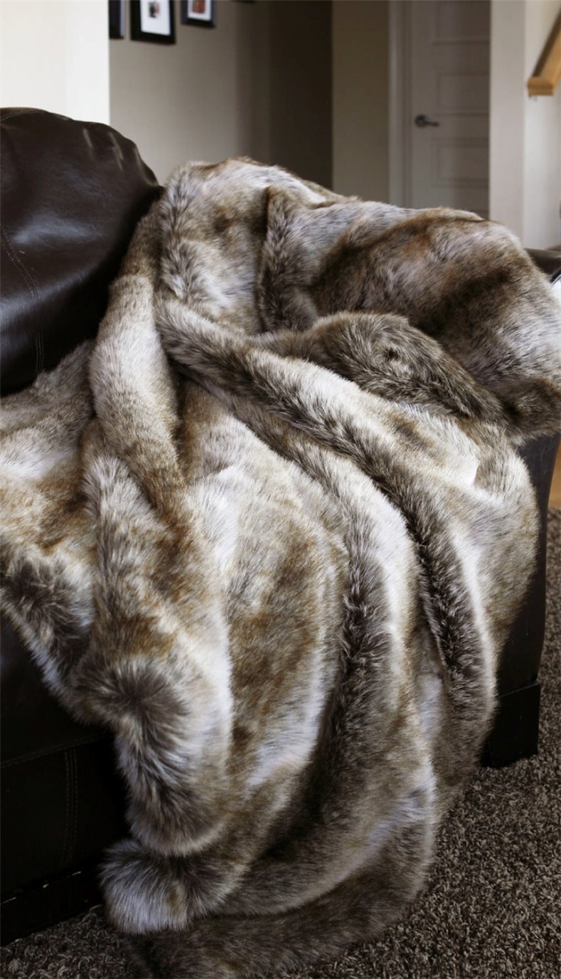 Carstens Chinchilla Faux Fur Throw Blanket