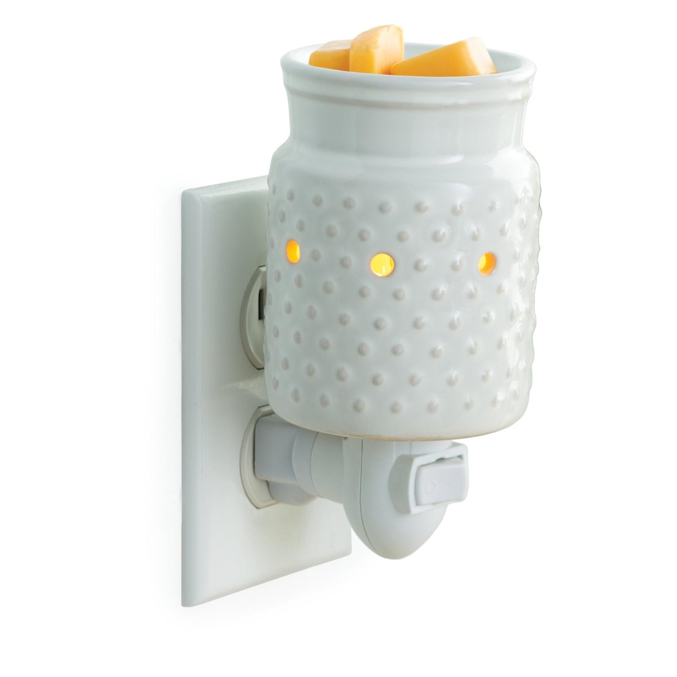 White Hobnail Plug-In Fragrance Warmer by Candle Warmers