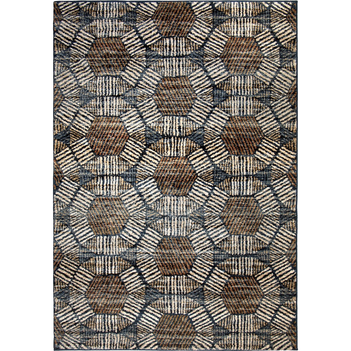 Textured Penny Blue 5'1"x7'6" Rug
